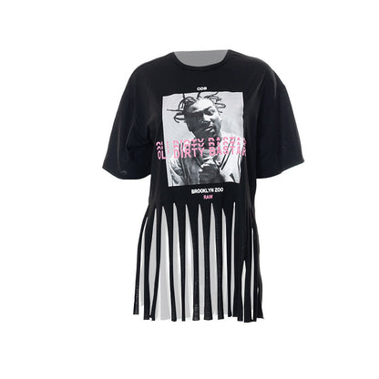 ODB Graphic Print Tassel Tee