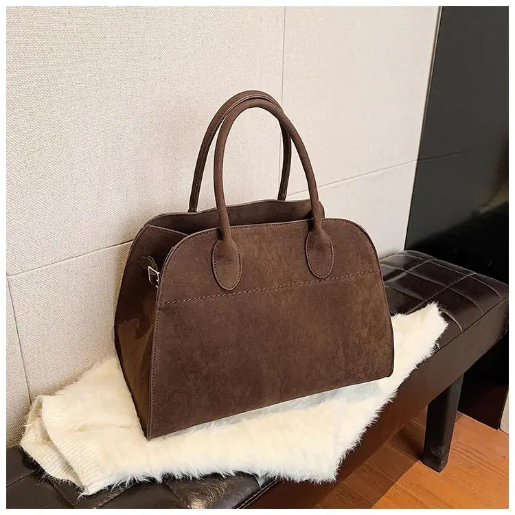 Womens Suede Tote Bag, Faux Leather Tote Bag