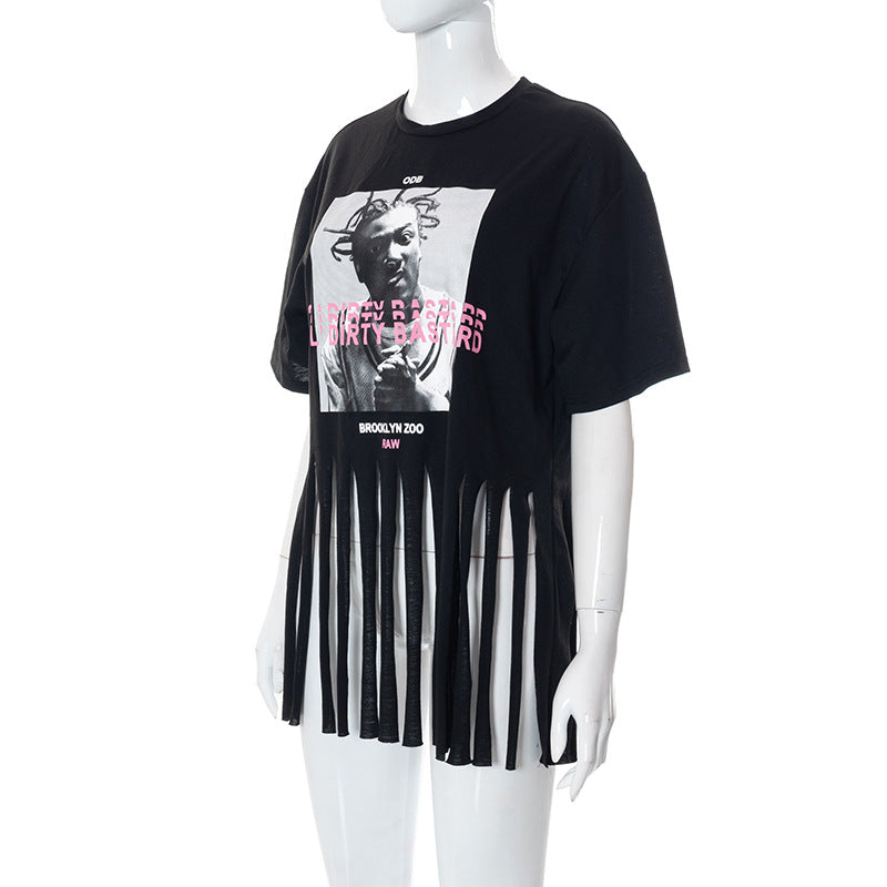 ODB Graphic Print Tassel Tee